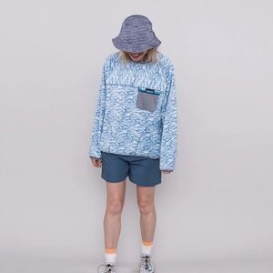 Kavu Kelowna Fleece Pullover Sweatshirt Surfquest Blue Casual Hiking Top Size XS